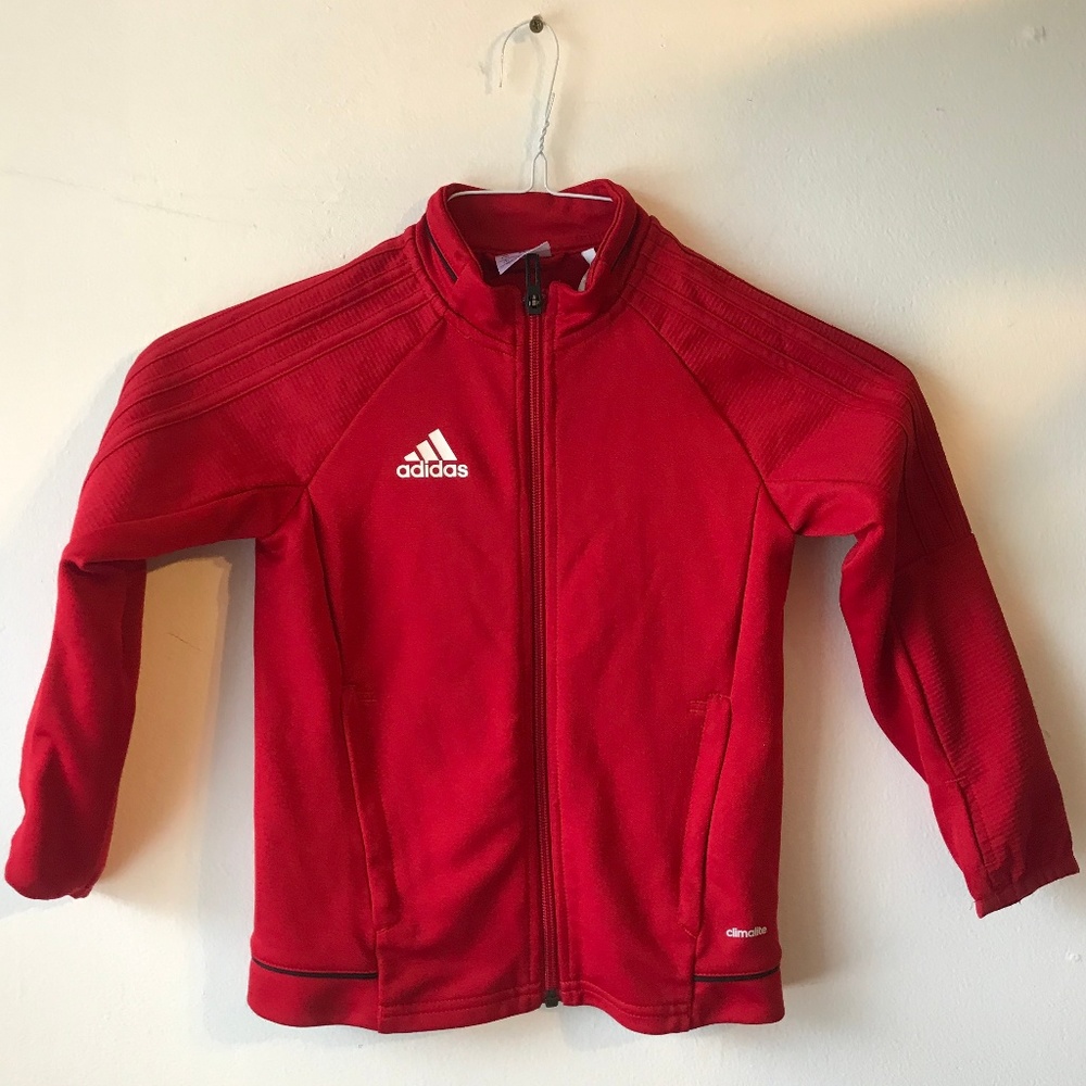 Adidas Youth Red Track Jacket Climalite